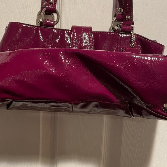 Coach Patent Purple Satchel Purse - Picture 8 of 9